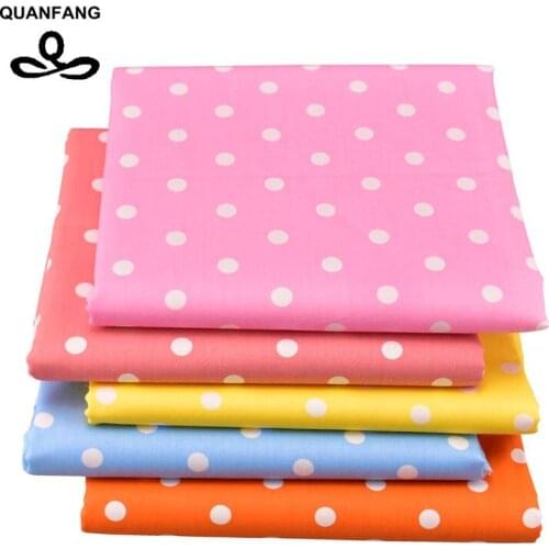 QUANFANG 5pcs/lot Point series Twill Cotton Fabric For Patchwork DIY Quilting Sewing Tissue Baby Children Material 40x50cm