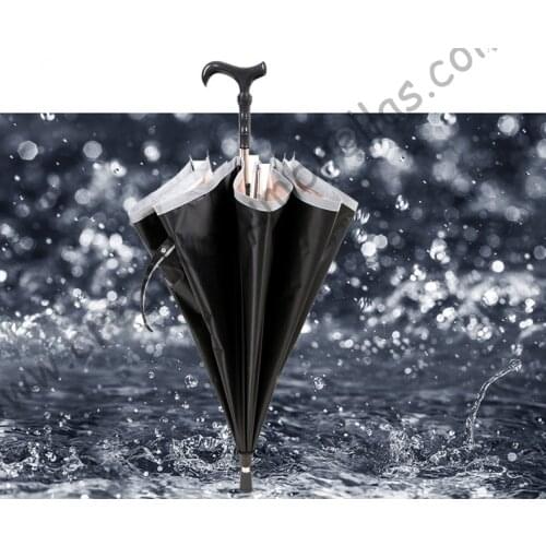 Detachable unbreakable self-defense climbing alloy brass windproof lotus carbon fiberglass anti-skidding crutch mans umbrella