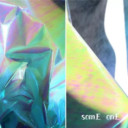 Fluorescent Polyester Cloth Light green DIY Skirt Stage Clothes background Decor Bags Waterproof Designer Fabric 50x100cm