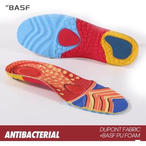 FootMaster Comfortable Sports Insoles Arch Support Shoe Pad Heel Shock Absorption For Shoes Women Men Sport BASF PU Foam Insoles