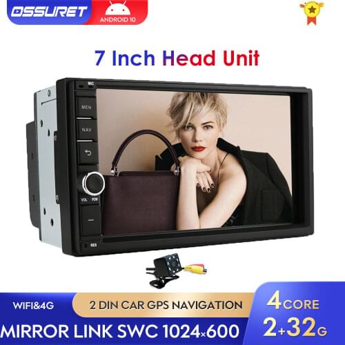 7"2 Din Android 10 Universal Car Radio Stereo Bluetooth Wifi FM USB Multimedia MP5 MIC DAB+ DVR for without canbus