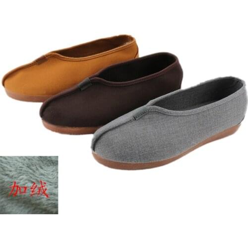 Monk Shoes Winter Woolen Shoes for Men and Women Lay Buddhist Warm Soft Oxford Bottom Pichon Monk Kung Fu Shoe Meditation