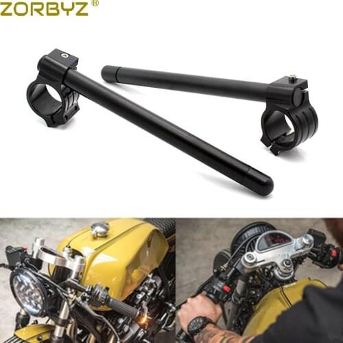 ZORBYZ Motorcycle 58mm Black Clip-On Clip Ons CNC Handlebars Bar Fork Tube For Benelli Leoncino 500