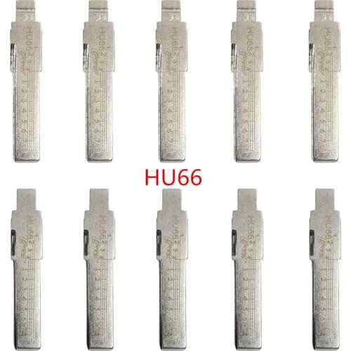 10pcs/lot HU66 Uncut Engraved Line Car Remote Key Blade with Scale 31# NO.31