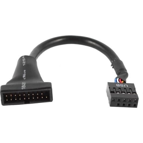 10 psc/lot 15cm USB 3.0 20 Pin Header Male to USB 2.0 9 Pin Female Adapter Cable