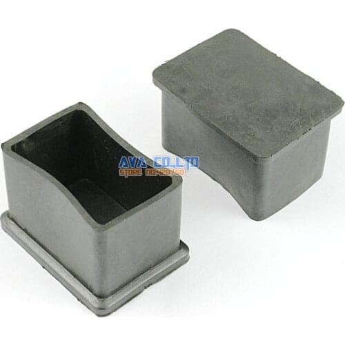 16 Pieces 25 x 38mm Rectangle Rubber Furniture Chair Table Feet Leg Cover Protector