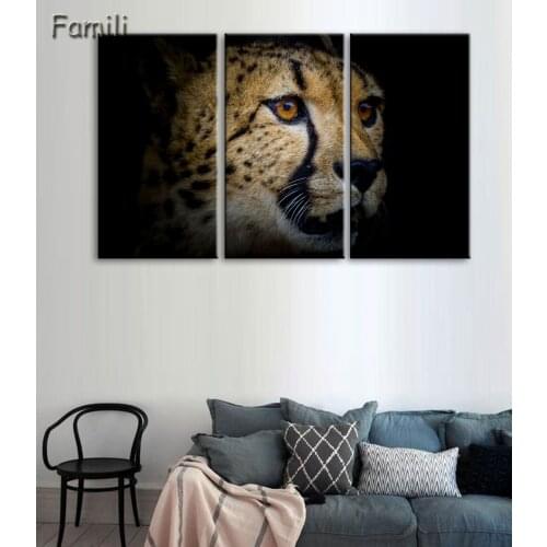 3 panel HD printed modular painting cheetah canvas print art modern home decor wall art picture for living room,art painting