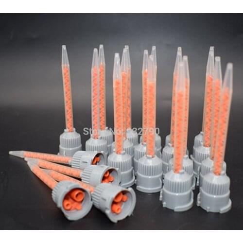50pcs 10:1 Epoxy Resin Gun Dispenser Static Mixer Mixing Nozzle Gun Applicator AB Glue Acrylic Adhesive Epoxy Mixing Nozzles
