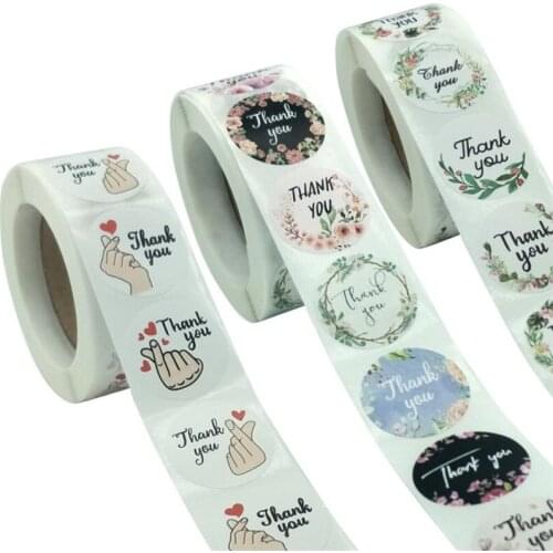 500pcs 25mm/1inch Round Sealing Stickers Thank you Scrapbooking Stickers Festival Birthday Party Gift Decorations Labels DIY