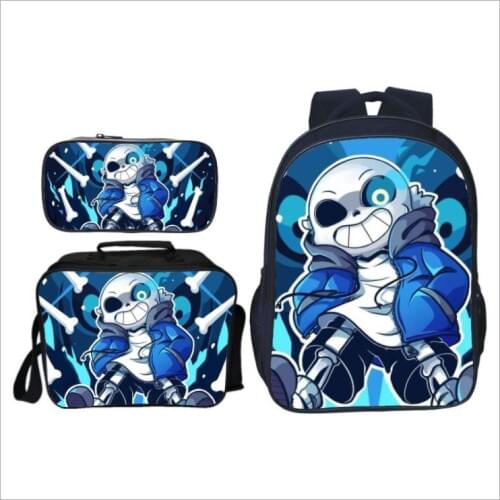 Anime Undertale Backpack for Girls Boys 3Pcs/set School Bags Women mochila Men Travel Bag Undertale Children Teenage Mochilas