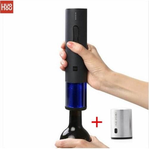 Huohou Automatic Red Wine Bottle/Wine Stopper Opener Electric Corkscrew Foil Cutter Cork Out Tool for Smart Home Kits D5