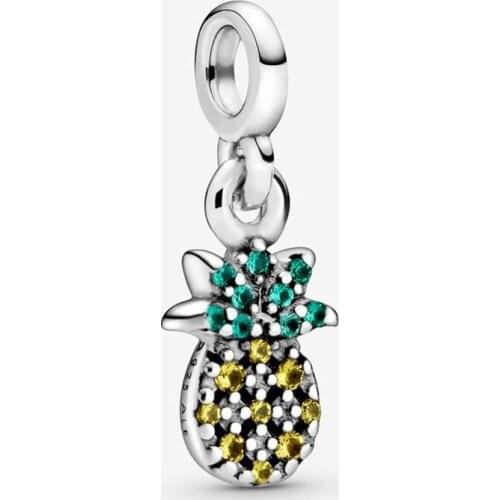 Bewill S925 Silver My Pineapple Pendant New Color Pineapple Bracelet Necklace Pendant ME Original Beads Charms