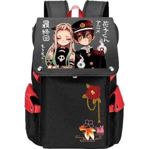 Toilet-Bound Hanako-kun Large Travel Backpack Anime School Bags Boys Teenage Boys Bookbag Oxford USB Charging Laptop Bagpack