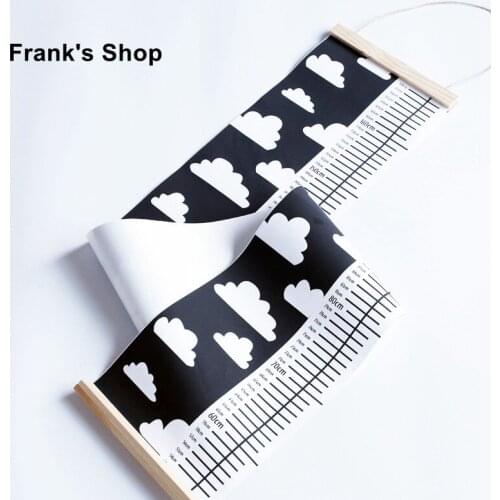 Nordic Style Kids Height Ruler Canvas Hanging Decor Growth Chart Ruler Wall Decoration Scandinavian Decor For Kids Room 20*120cm