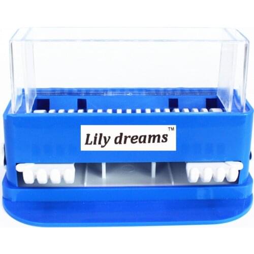 1Pcs Portable Swab Brush Storage Box Blue/Pink Eyelashes Extension Lash Glue Removing Bursh with Easy Out Hand Makeup Tools