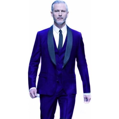 Handsome Groomsmen Shawl Lapel Groom Tuxedos Wedding Dress Men Suits Blazer Prom Dinner (Jacket+Pants+Tie+Vest) A670
