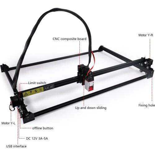 NEJE MASTER 2S MAX 40W Laser Engraver Cutter A40640 Dual Laser Diode Module - 460 X 810 MM - LASERGRBL - LIGHTBURN - APP Control