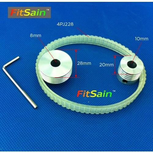 FitSain-Multi wedge PJ Belt pulley 4 slots for motor shaft 8mm-10mm mini table electric saw sawing machines chainsaw