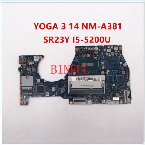 For Lenovo yogo3 14 5B20H35637 Laptop Motherboard BTUU1 NM-A381 With SR23Y I5-520U CPU DDR3L 100% full Working well