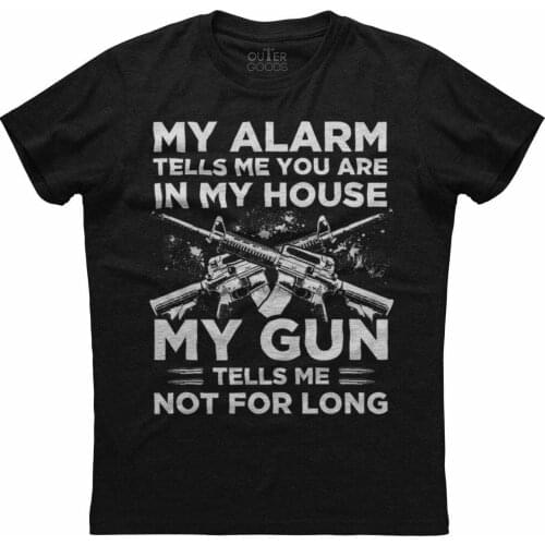 My Gun Tells Me Not for Long. Funny Gun Owner Phrase T-Shirt. Summer Cotton O-Neck Short Sleeve Mens T Shirt New S-3XL