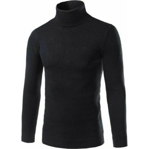 New Mens Slim Knitting Tops Knitted Turtle Neck Pullover Sweater Jumper Casual Simple Comfortable Solid Colors Are Versatile