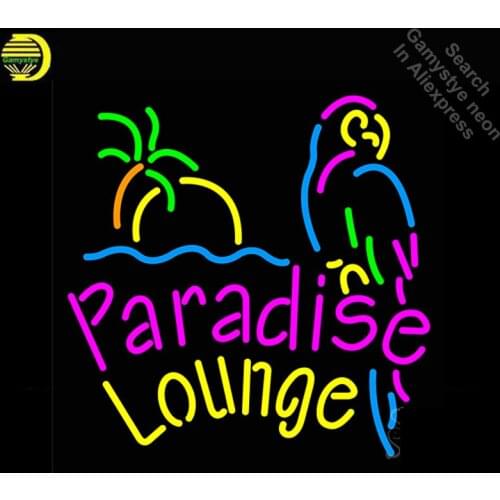 Neon Sign for Paradise Lounge Parrot Neon Bulb sign handcraft Real Glass tubes Decorate windows Beer Bar pub light Dropshipping