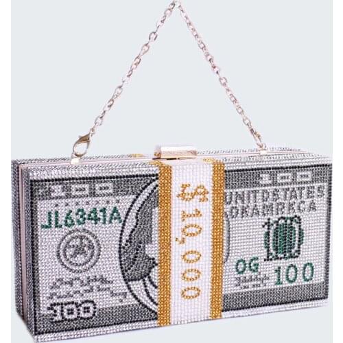 2021 New Womens Bag Diamond-studded Dollar Bag European and American Fashion Full Diamond Banquet Bag Rhinestone Shoulder Bags