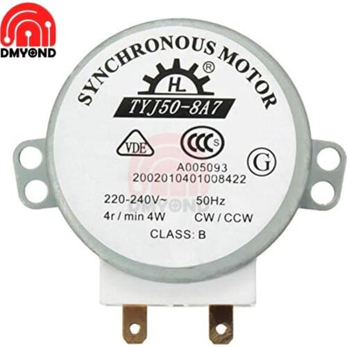 New AC 220V-240V CW/CCW Microwave Turntable Glass Plate Tray Synchronous Motor TYJ50-8A7 Vertical Turntable Motor d shafted 7
