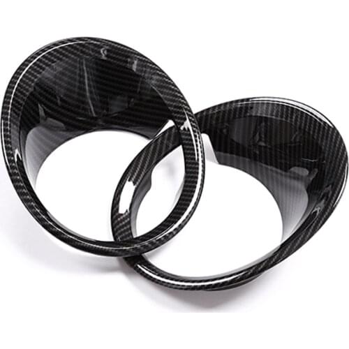 A Pair Carbon Fiber/Chrome Polish Front Fog Light Lamp Cover Trim Accessories For BMW X1 F48 2016 2017 2018 2019 Car Styling