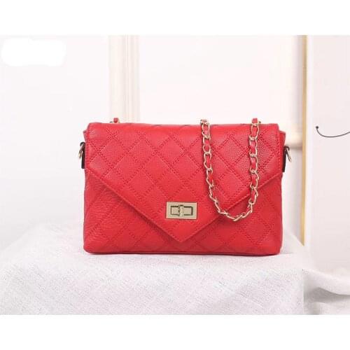 Soft Leather Crossbody Bags Women Style Fragrance Lingge Shoulder Handbags Chain Simple Fashion Wide Strap Messenger Satchels