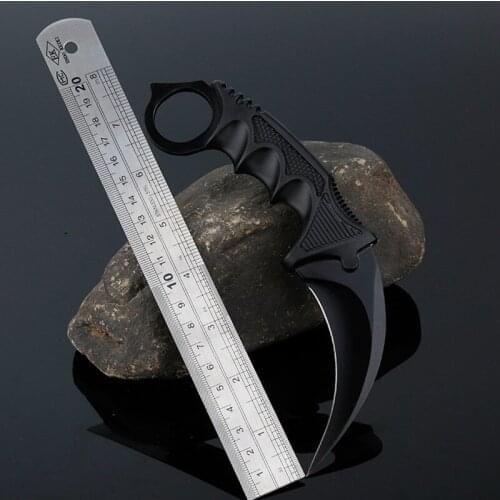 Hysenss Counter-strike Tactical Self-defense Dazzle Colour Karambit Titanium Knife with Knives Pocket Survival Collection