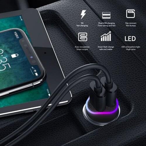 Universal Car Phone Charger Double USB Charger QC3.0 Super Fast Charging For Laptop Huawei Iphone Phone Adapter Car Charger