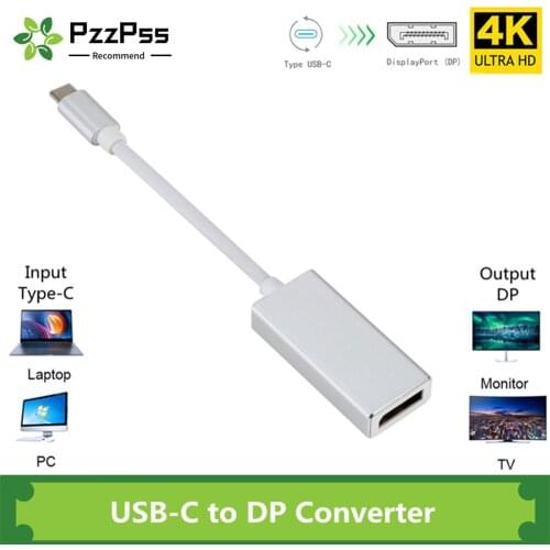 PzzPss USB-C USB 3.1 TYPE-C to DP Display Port Converter Cable Hub 4K 30HZ 1080P 60HZ Video AV Cord Adapter for Macbook Air 12