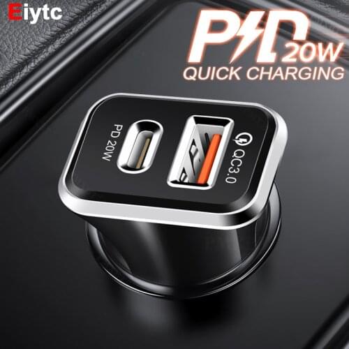 20W PD USB Car Charger QC 3.0 Quick Charger For iPhone 12 11 Pro Max Xiaomi Mi 11 10 Mobile Phone Fast Charging USB C PD Charger