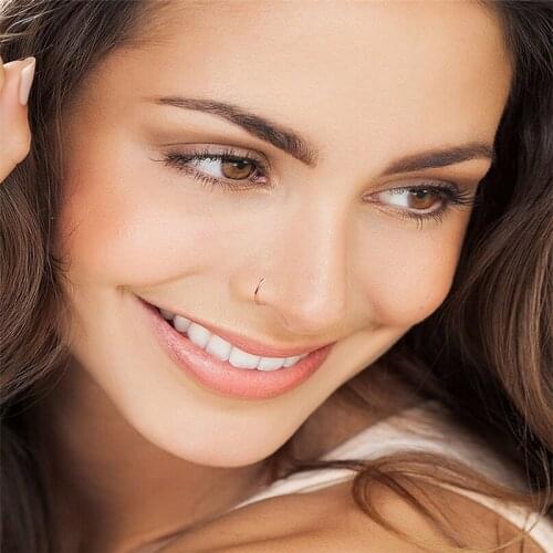 Stainless Steel Gold Color Nose Open Hoop Ring Earring Body Piercing Nose Studs Women Men Studs Jewelry Gifts