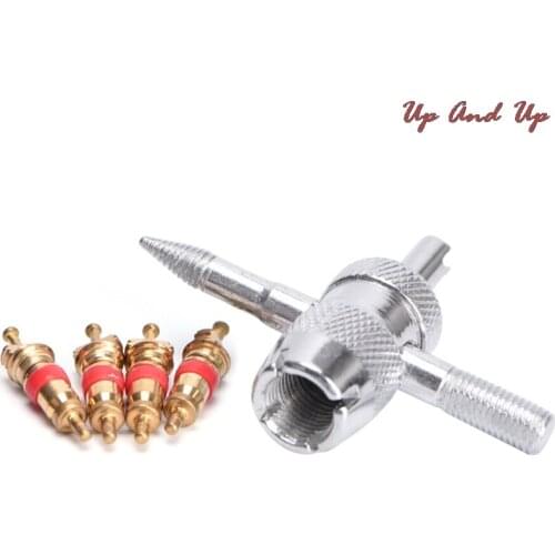 1Set 4 Way Car Truck Tire Screwdriver Valve Stem Core Remover Installer Tool Tyre Valve Core Tools Valve Core High Quality