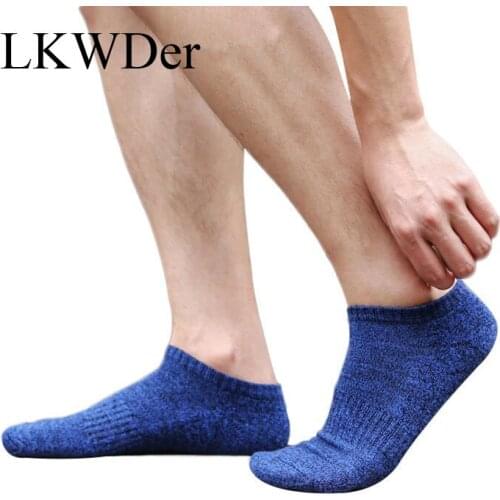 LKWDer 10 Pairs Mens Towel Bottom Thickening Boat Socks Japanese Retro Ethnic Style Cotton Socks Spring Autumn Socks Men Meias