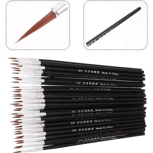 100Pcs Detail Paint Brushes Nylon Hair Brushes for Watercolor Oil Model Nail Art