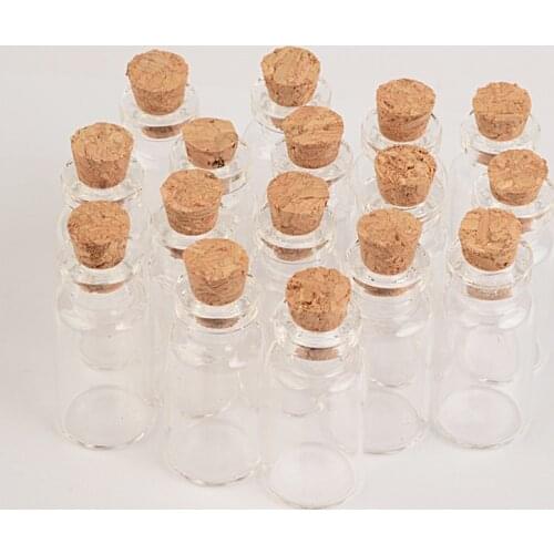 2ml Mini Empty Glass Bottles With Cork 16*35*7mm Small Wishing Bottle Glass Vials Jars 100pcs/lot