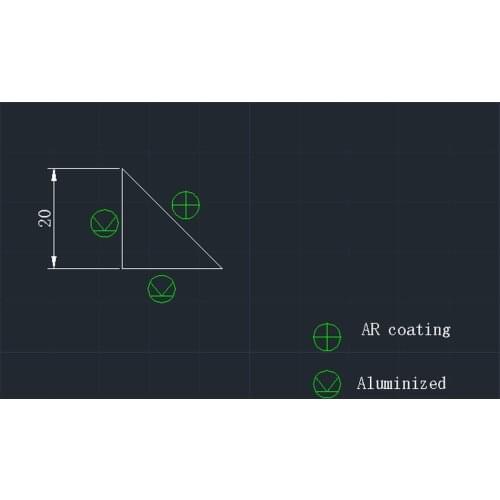 20 * 20 * 20 Right Angle Prism 90 Degree Optical Glass Reflection Prism with AR coating 10pcs/set