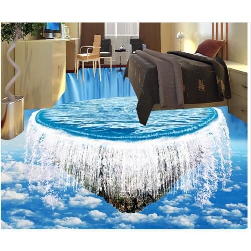 Waterfall Floor wallpaper 3d for bathrooms 3D wall murals wallpaper floor Custom Photo self-adhesive 3D floor Home Decoration