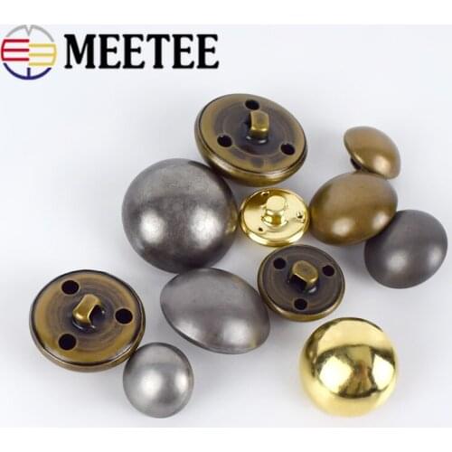 50pcs Meetee 15-28mm Mushroom Metal Buttons DIY Coat Jacket Shirt Shank Buttons Decorative Buckle Sewing Accessories ZK2000