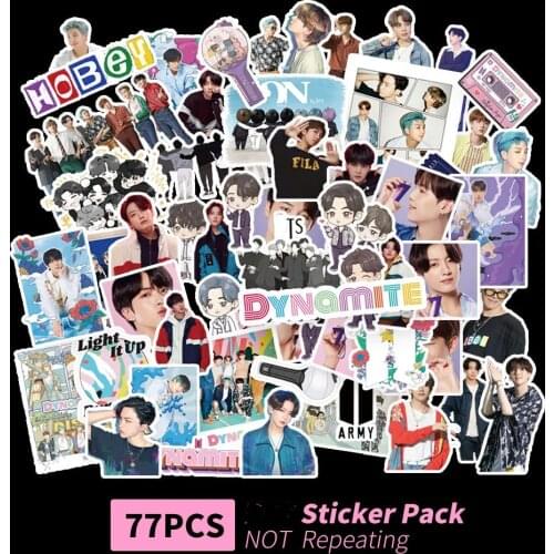 77pcs/ Kpop Bangtan Boys Korea Group Stickers For Skateboard Helmet Gift Box Bicycle Computer Notebook Car Childrens Toys Etc