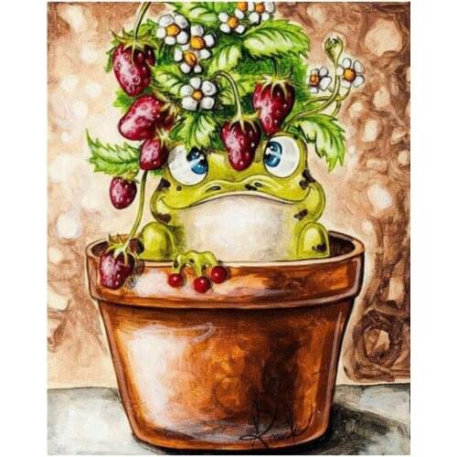 Frog diamond painting animals fruits full drill rhinestone embroidery picture mosaic sticker diamond tapestry wall paper diy