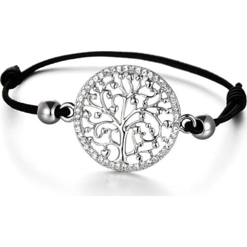 Tree Of Life Charms Bracelet for Women Elastic Cord Bracelet Adjustable Crystal Brazalete encantado 2019 Dropshipping Gift