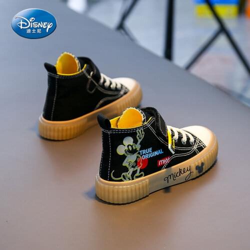 Disney childrens high-top soft-soled canvas shoes for boys and girls new non-slip breathable casual shoes running sneakers