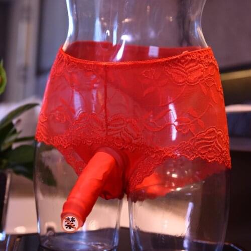 Mens Hot Sexy Floral Lace Boxer Underwear Transparent Sissy Crossdress Panties Underpants G-string Gay Male Erotic Underwear