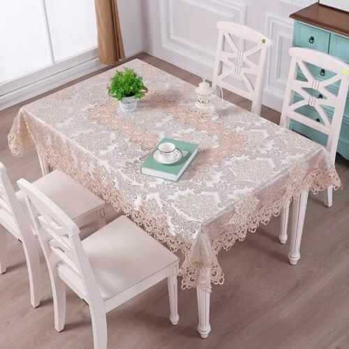 Nina European embroidered tablecloth wholesale lace cloth art tea table cloth dressing table cover crochet lace tablecloth