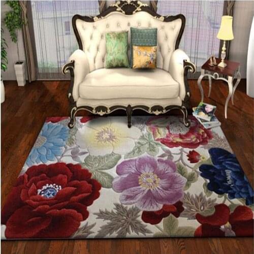 Europe 100% Wool carpet with flowers for Living Room Bedroom Hallway Corridor large Mat Rugs Decoration Floor rugs Custom made