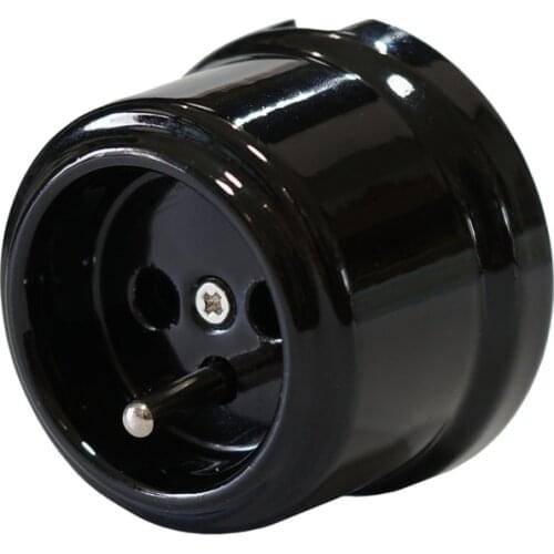 Porcelain French Type Wall Socket Vintage Ceramic French Electric Socket Outlet 240V,16A